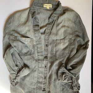Gray Tencel Button Up
